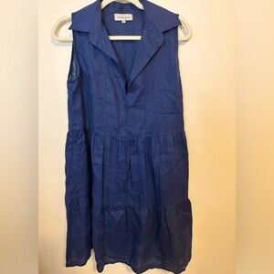 LJC Designs Navy Sleeveless Linen Dress